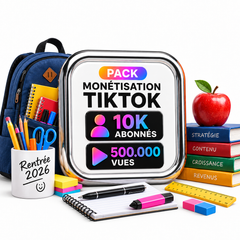 Pack MONÉTISATION TIKTOK 10.000 Abonnés + 500.000 vues
